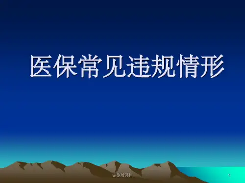 医保常见违规情形PPT课件