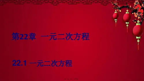 九年级数学上册 第22章 一元二次方程22.1 一元二次方程上课课件 华东师大级上册数学课件