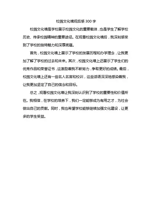 校园文化墙观后感300字
