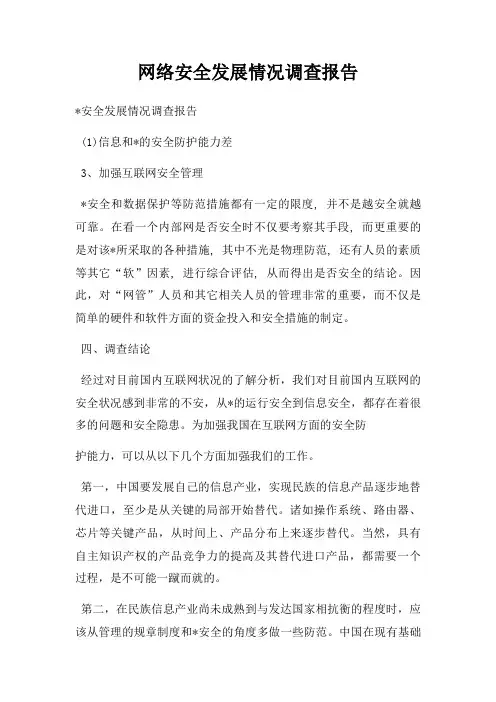 网络安全发展情况调查报告