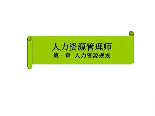 第一章人力资源规划(二级)X讲解