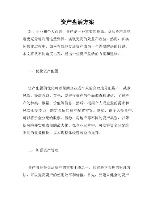 资产盘活方案