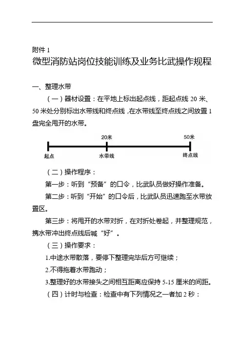 微型消防站岗位技能训练及业务比武操作规程