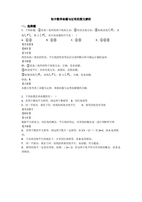 初中数学命题与证明的图文解析