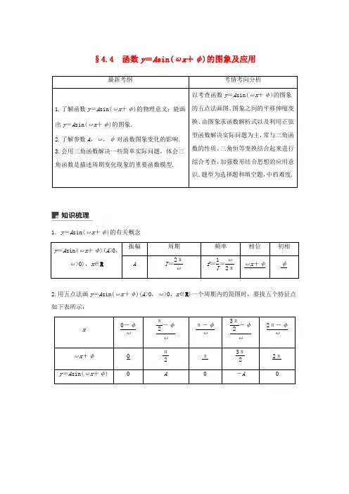 (全国通用)高考数学大一轮复习 第四章 三角函数、解三角形 4.4 函数y=Asin(ωx+φ)的图