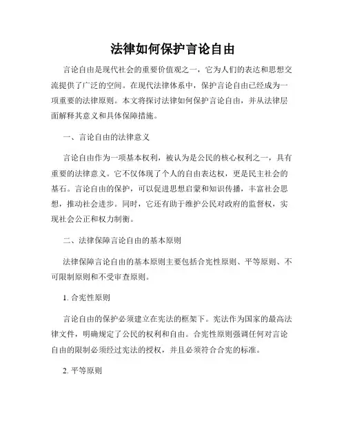 法律如何保护言论自由