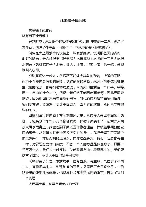 林家铺子读后感