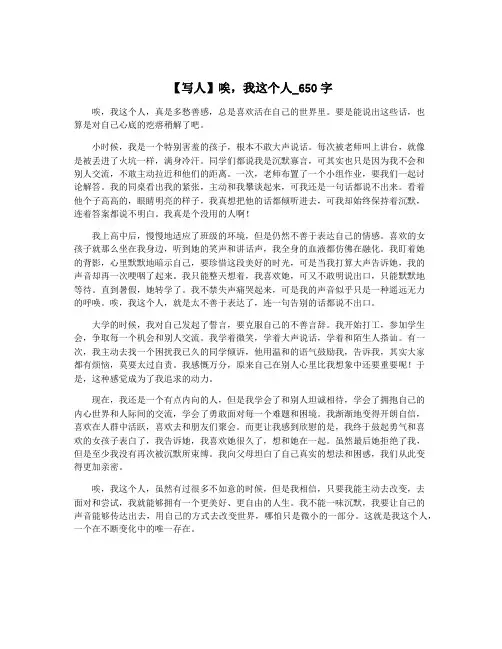 【写人】唉,我这个人_650字