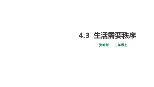 三年级上册道德与法治课件-4.3生活需要秩序浙教版(共23张PPT)