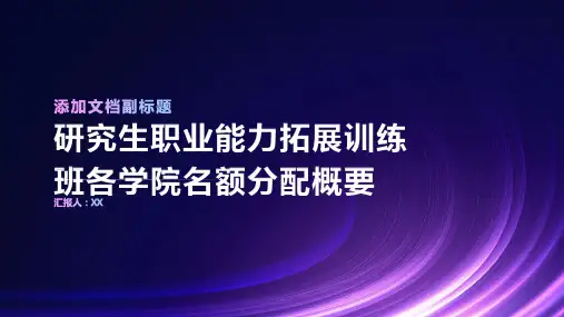 研究生职业能力拓展训练班各学院名额分配概要