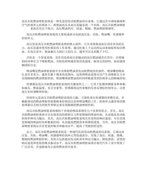 高压共轨燃油喷射系统 