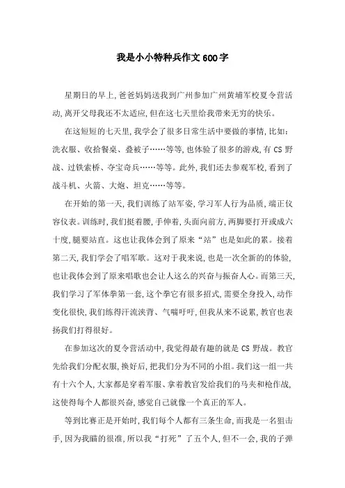 我是小小特种兵作文600字