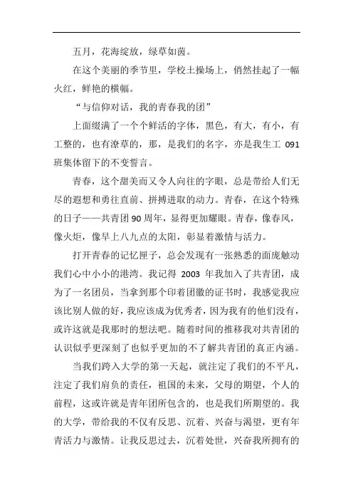 我的青春和我的团
