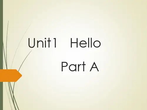 三年级上册英语课件-Unit 1 Hello Part A 3∣闽教版(共15张PPT)