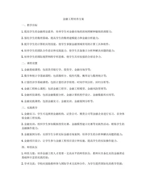 金融工程培养方案