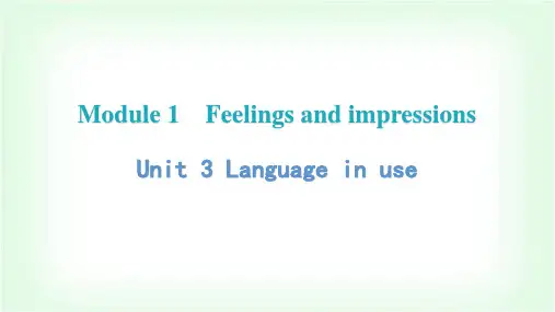 外研版八年级英语下册Module1 Unit3 Language in use课件