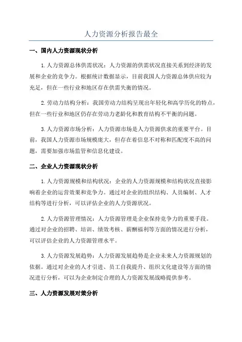 人力资源分析报告最全