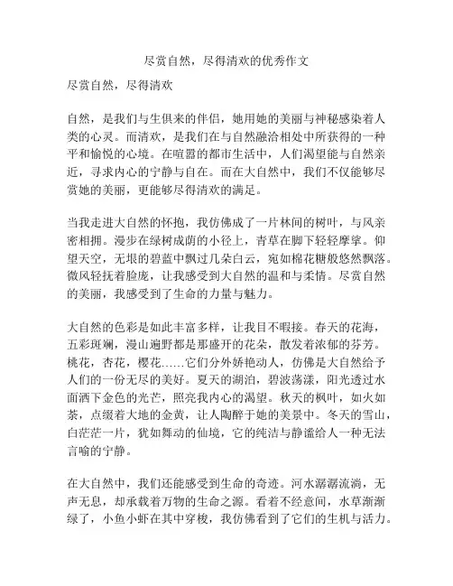 尽赏自然,尽得清欢的优秀作文