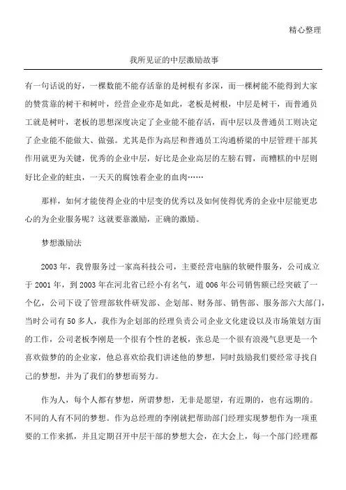 我所见证的中层激励故事