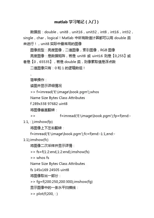 matlab学习笔记（入门）