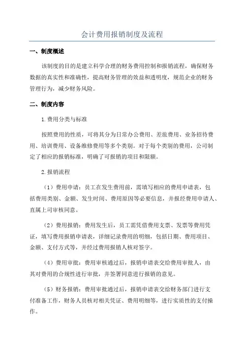 会计费用报销制度及流程