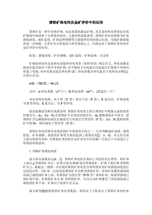 黄铁矿热电性在金矿评价中的应用
