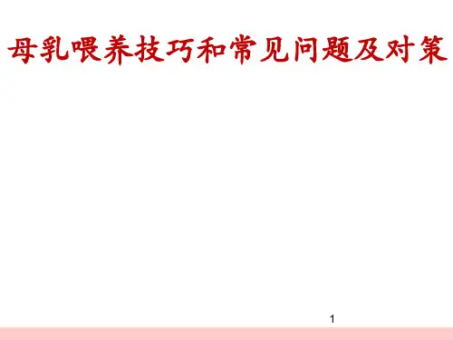 母乳喂养技巧和常见问题及对策精品PPT课件