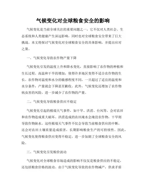 气候变化对全球粮食安全的影响