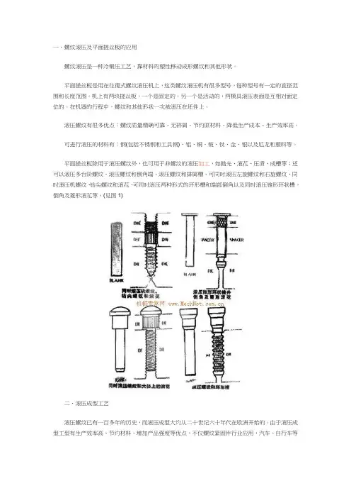 螺纹滚压与滚压成型工艺