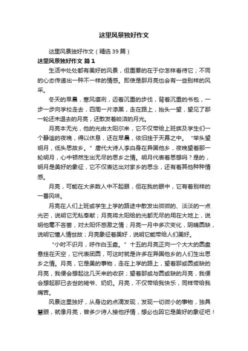 这里风景独好作文（精选39篇）