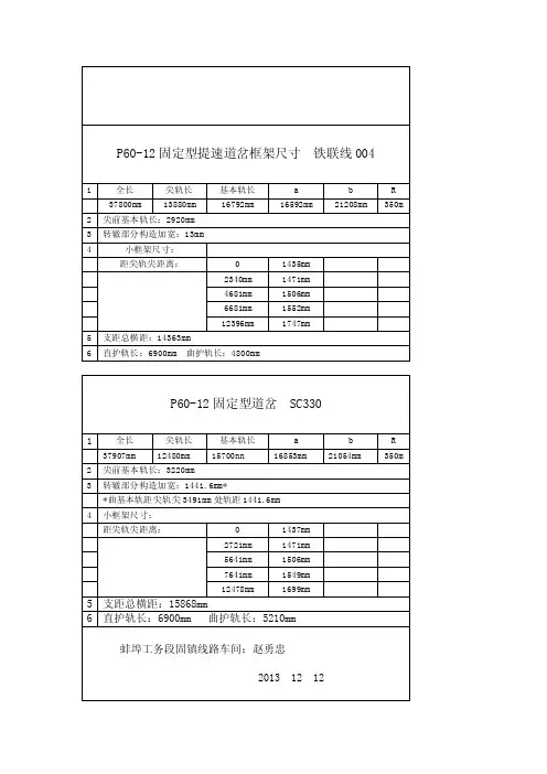 图号铁联线004.图号sc330道岔尺寸