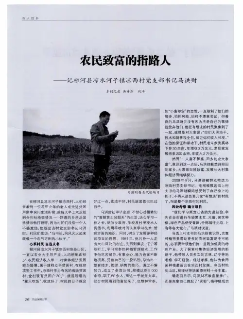 农民致富的指路人——记柳河县凉水河子镇凉西村党支部书记马洪财