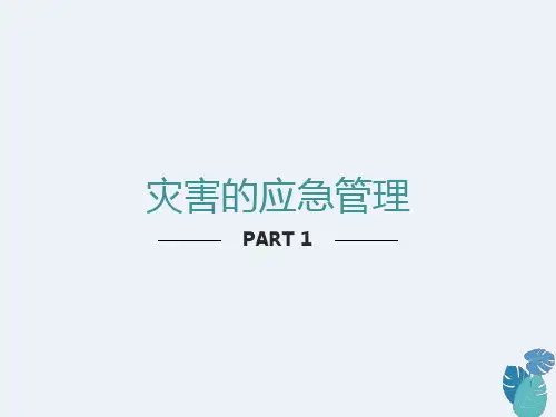 灾害的应急管理