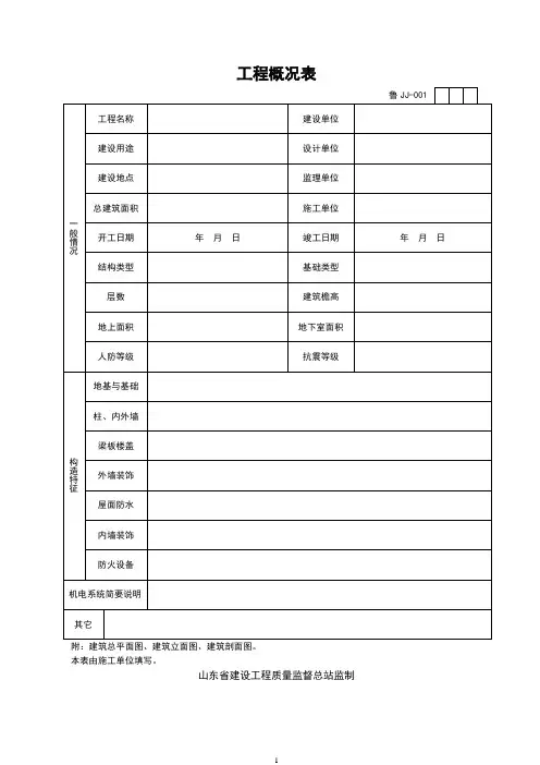 山东建筑资料(全套表格)