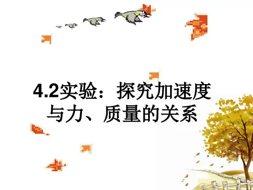 4.2 实验：探究加速度与力、质量的关系人教版(2019)高中物理必修第一册课件