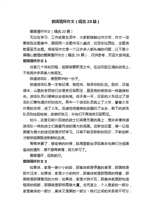 爱国情怀作文（精选20篇）