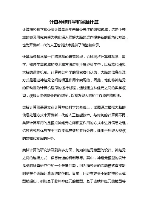 计算神经科学和类脑计算