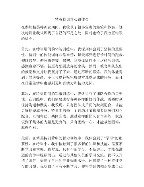 精英特训营心得体会