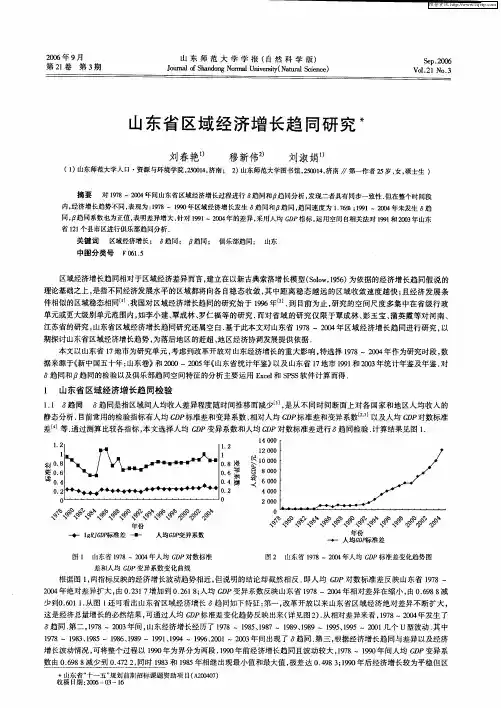 山东省区域经济增长趋同研究