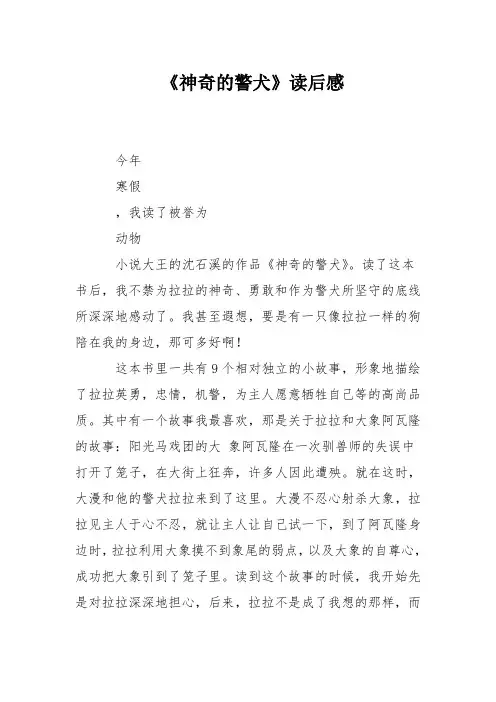 《神奇的警犬》读后感_1