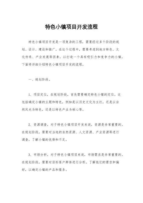 特色小镇项目开发流程