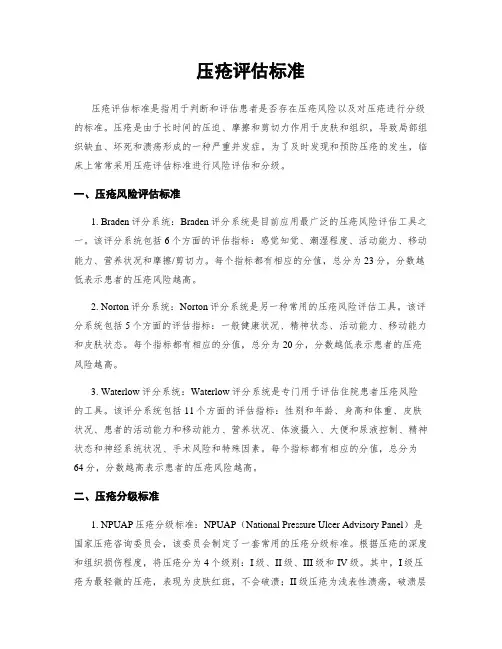 压疮评估标准
