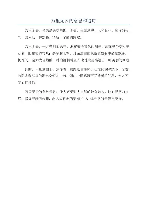 万里无云的意思和造句