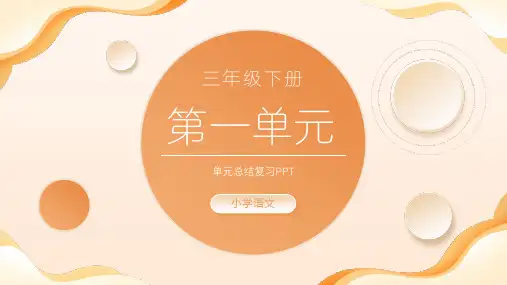 人教部编版三年级语文下册第一单元复习课件