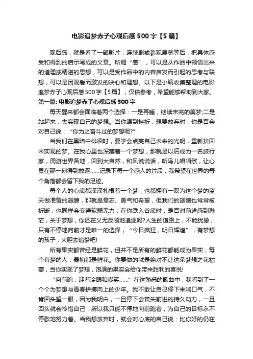 电影追梦赤子心观后感500字【5篇】