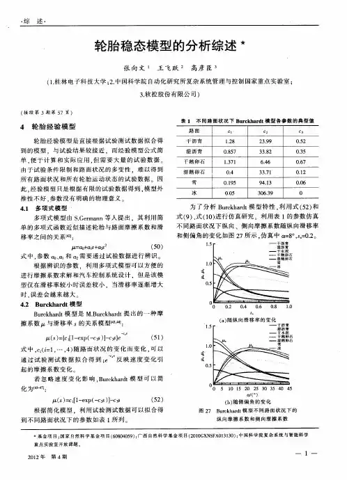 轮胎稳态模型的分析综述