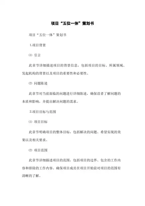 项目“五位一体”策划书
