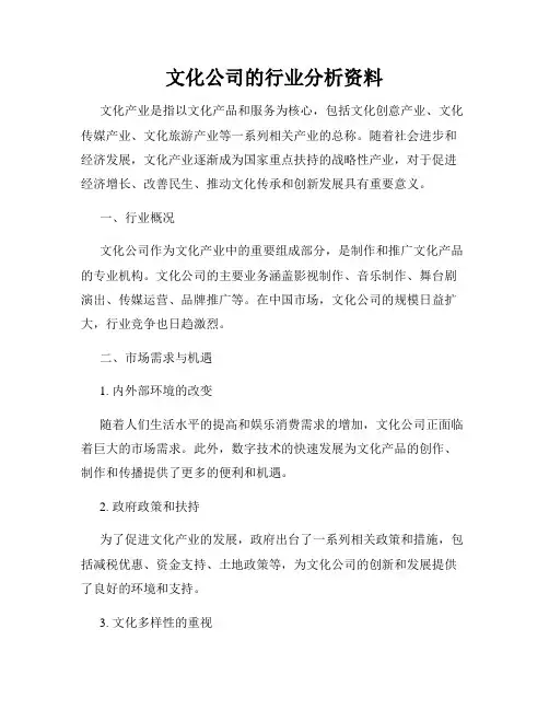 文化公司的行业分析资料