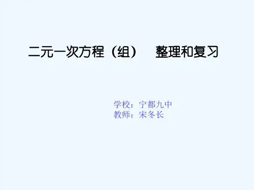 数学人教版七年级下册二元一次方程组  整理和复习