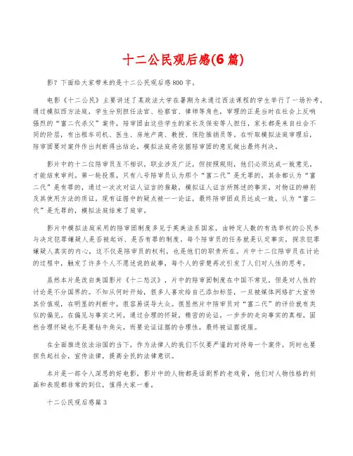 十二公民观后感(6篇)